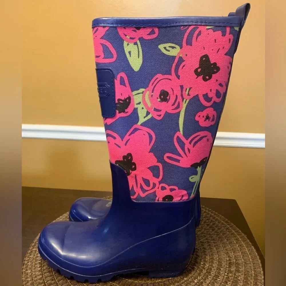 Coach Pearl Rain boots Size 5B Purple
